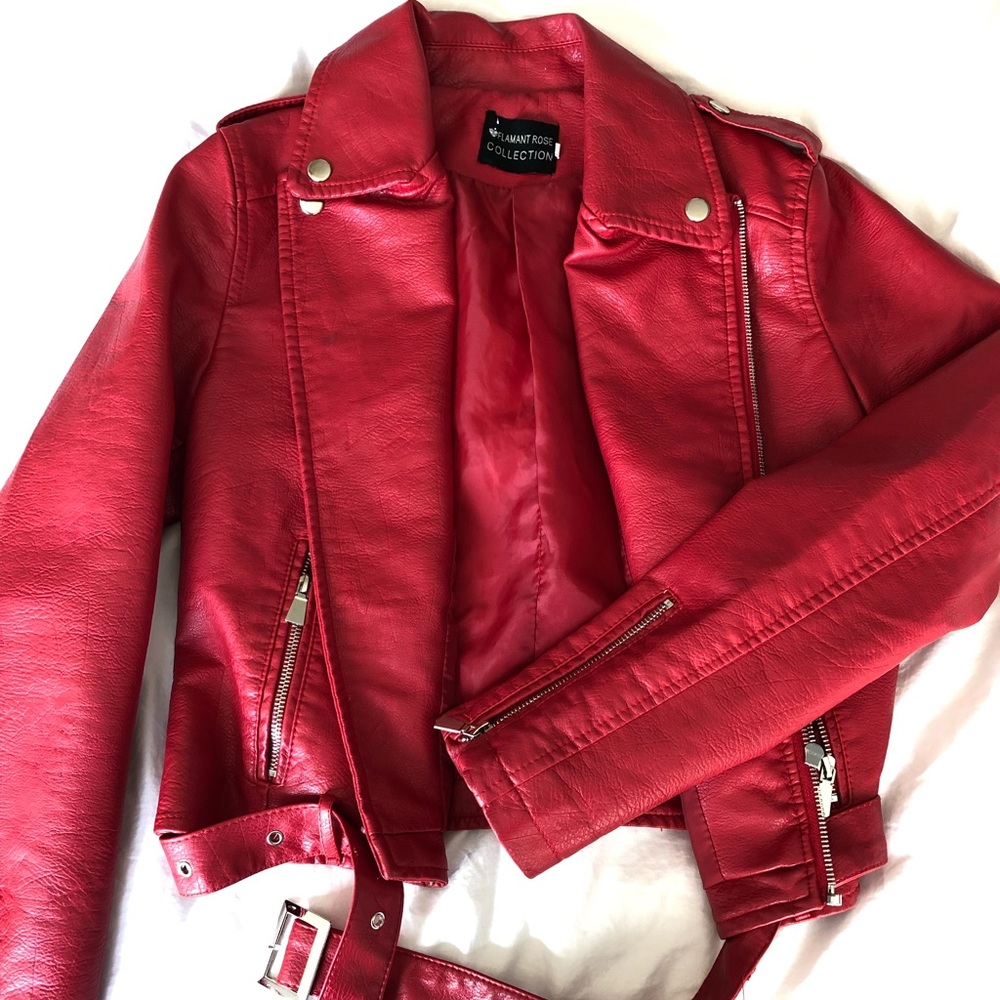 ASOS  - Red Leather Jacket